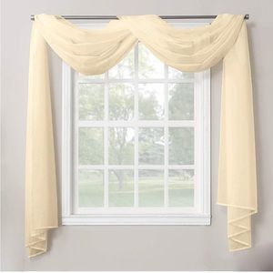 Sheer Voile Window Scarf 6 yards. Furnimex brand. Cream color. (216” x 58”) NWT